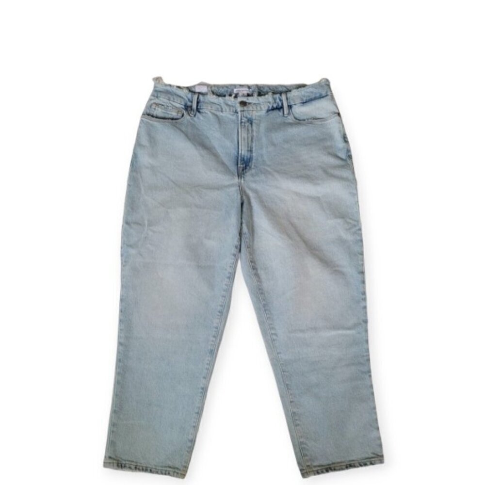 Good American Good Heritage Light Wash Cropped Jeans Size 15 Mid Rise Straight - Picture 3 of 13